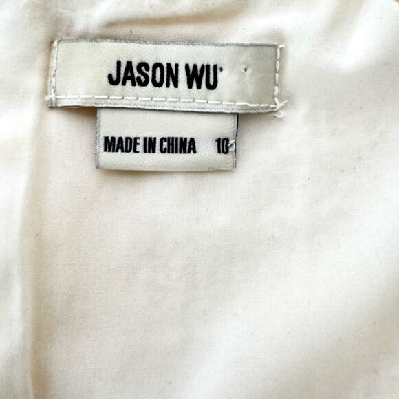 Jason Wu Pearl Fringe Tweed Cropped Top Sleeveless Cream White 10 - Picture 9 of 10